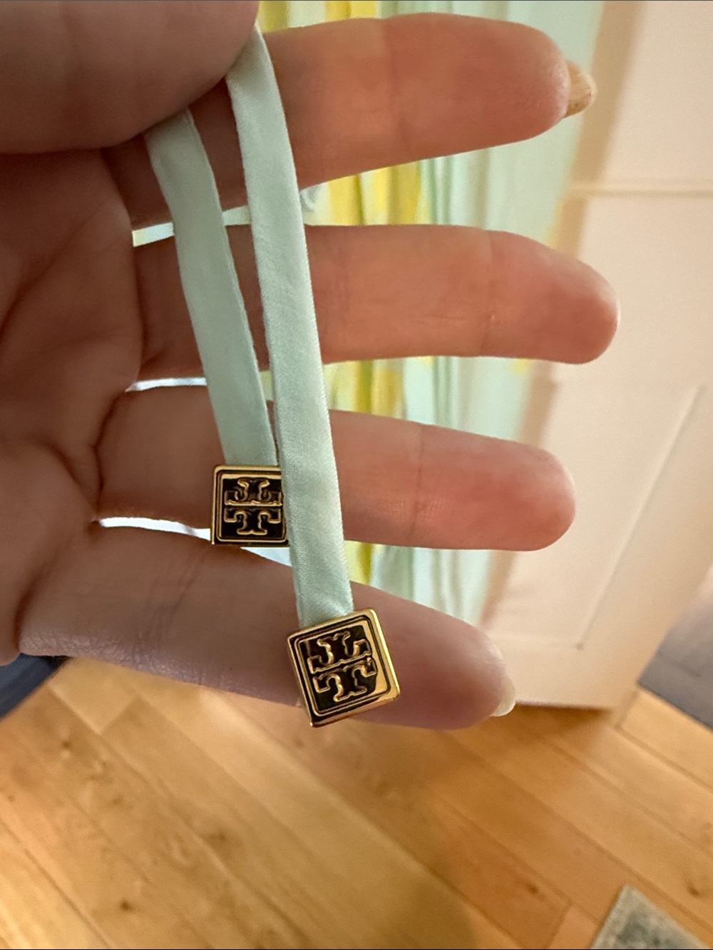 Tory Burch Olympia Pale Blue Maxi Caftan with Yellow Print - Picture 3 of 5